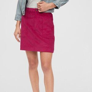 NWT GAP Corduroy Mini Skirt, Peony Pink, Women's Size 14, Y2K Pockets,